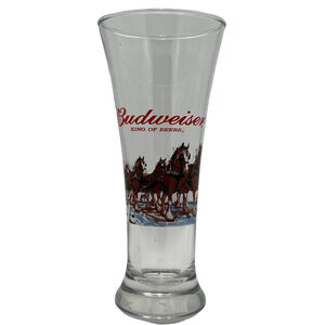 Budweiser Clydesdale Vintage Y2K Winter Holiday Pilsner Glass Bar Cocktail